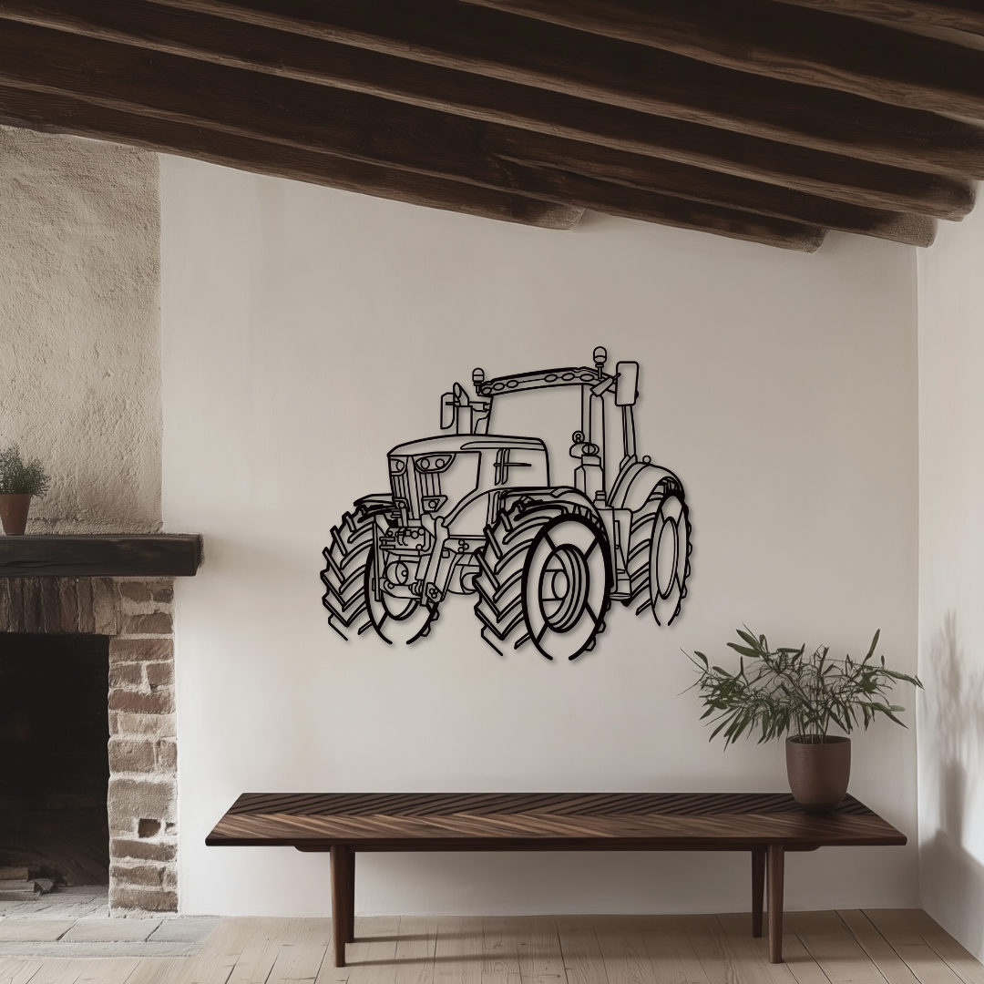 John 6250r Metallsilhouette - Wandbild Front Angle