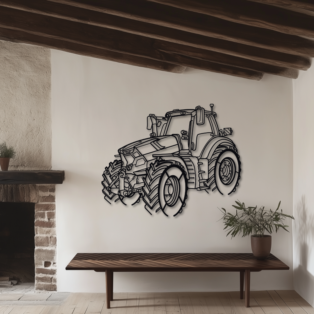 Agrotron 8280 TTV Metallsilhouette - Wandbild Front Angle