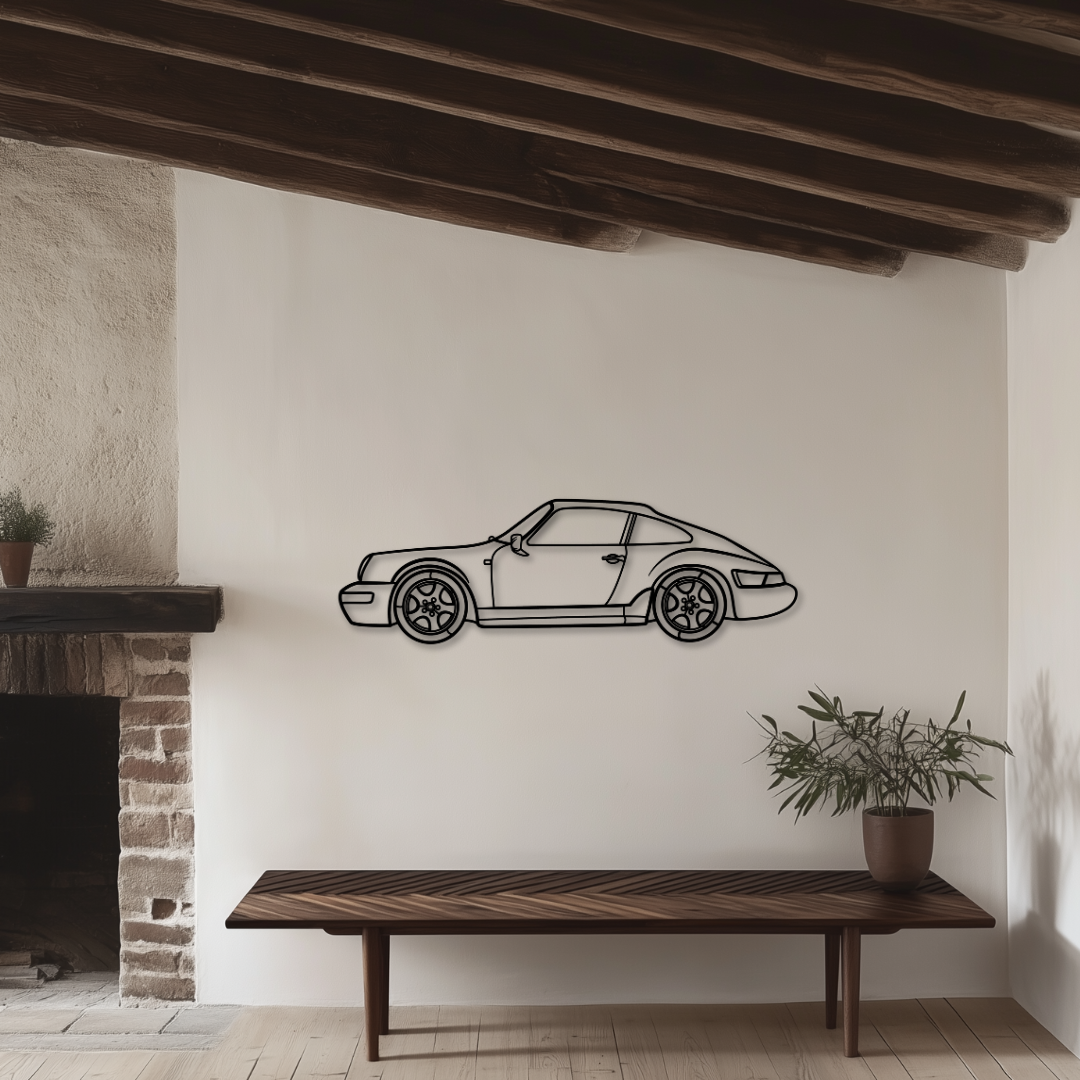 911 964 Metallsilhouette - Wandbild Seitenansicht