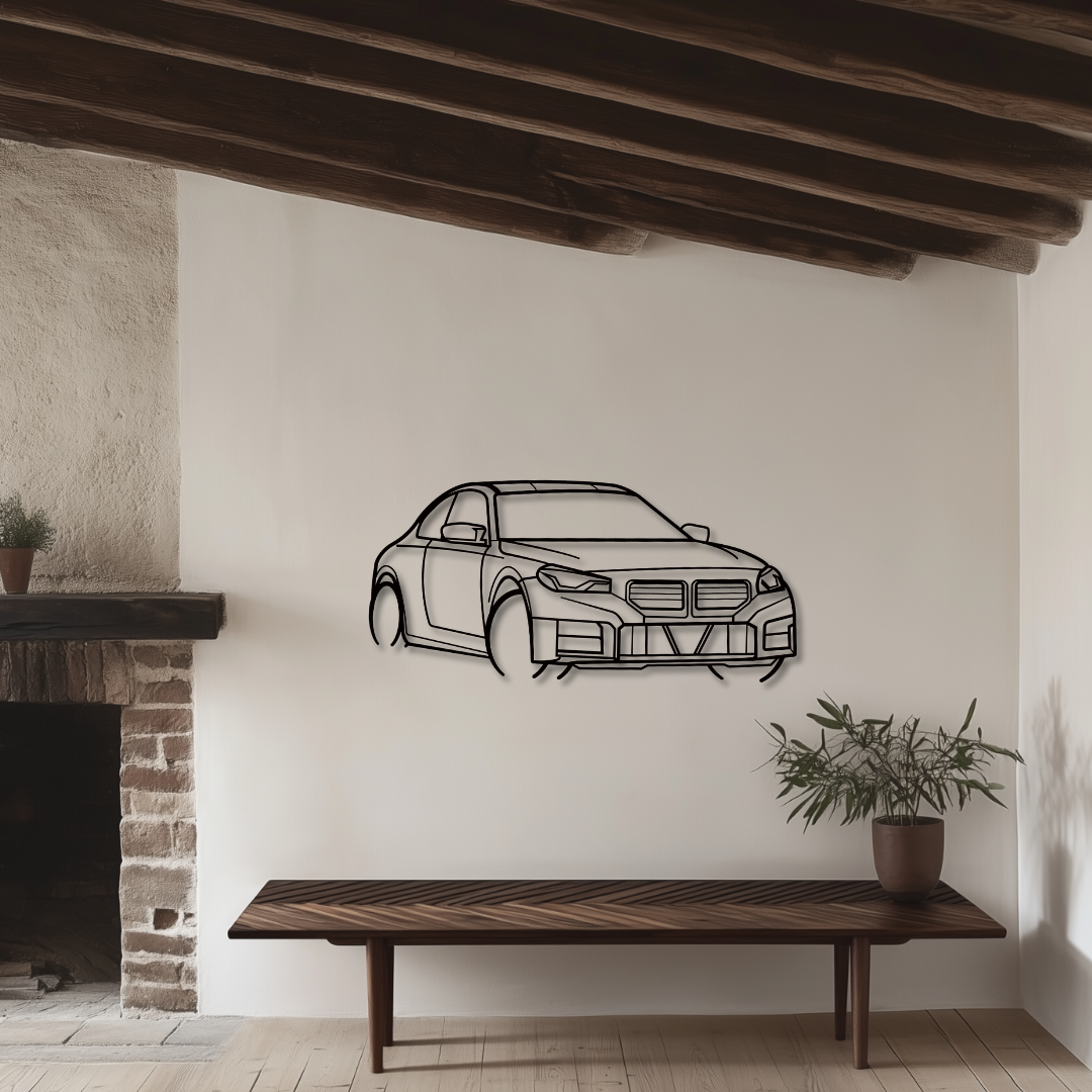M2 G87 Metallsilhouette - Wandbild Front Angle