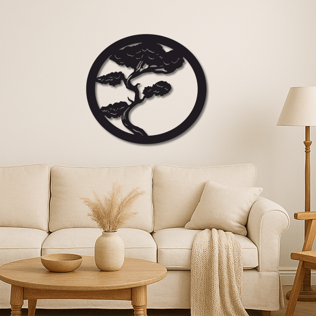 Bonsai - Metallwandbild / Wanddeko