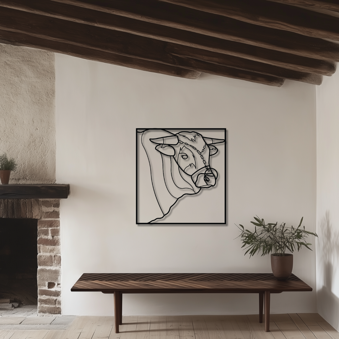 Bullenkopf Wandbild Metallsilhouette