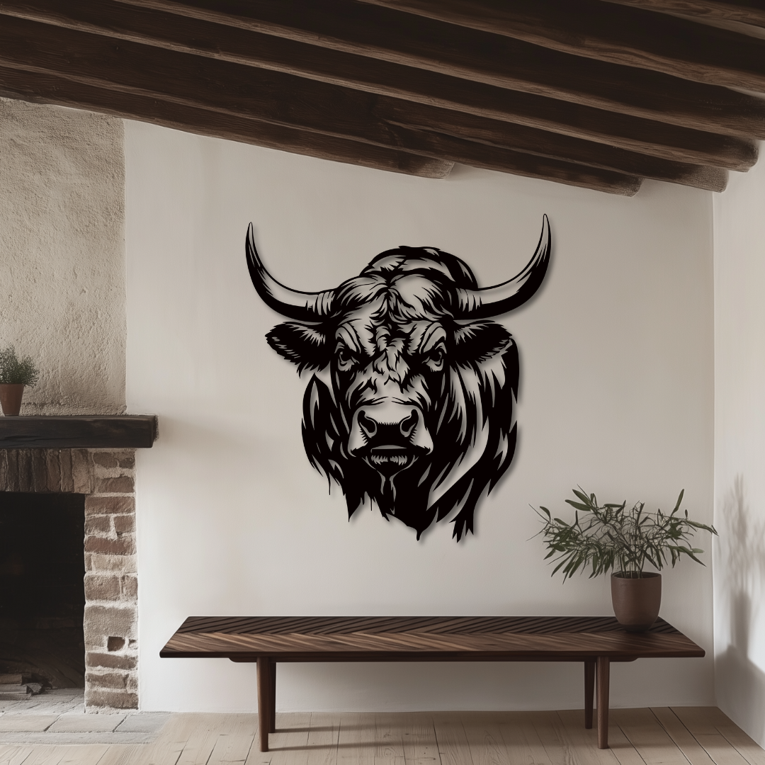 Bulle / Bullenkopf - Metallwandbild
