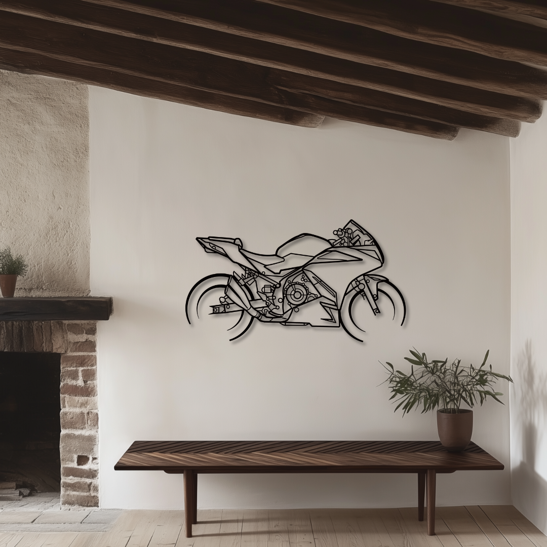 CBR500R Metallsilhouette - Wandbild Seitenansicht