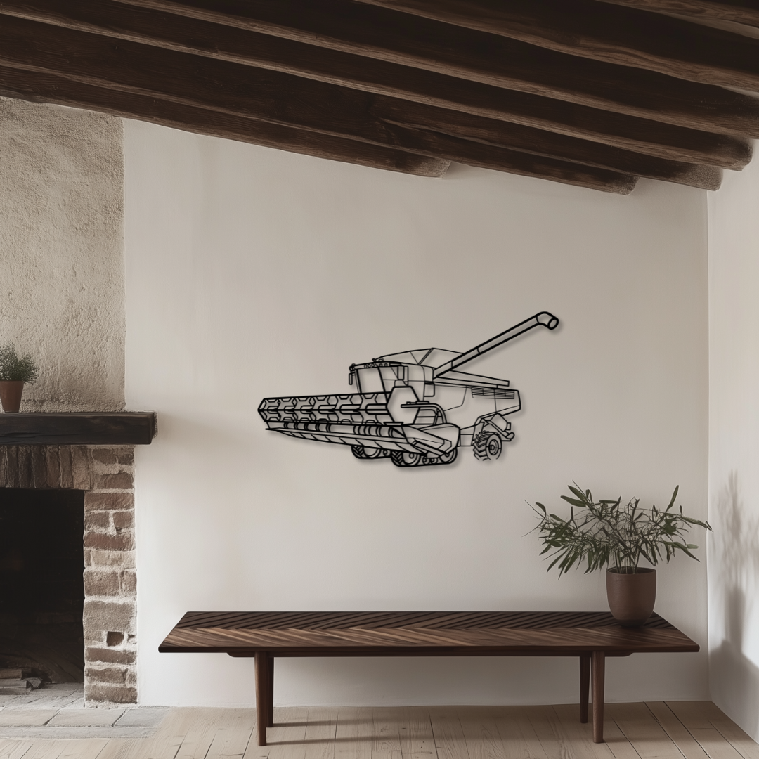 Lexion 760 TT Metallsilhouette - Wandbild Front Angle