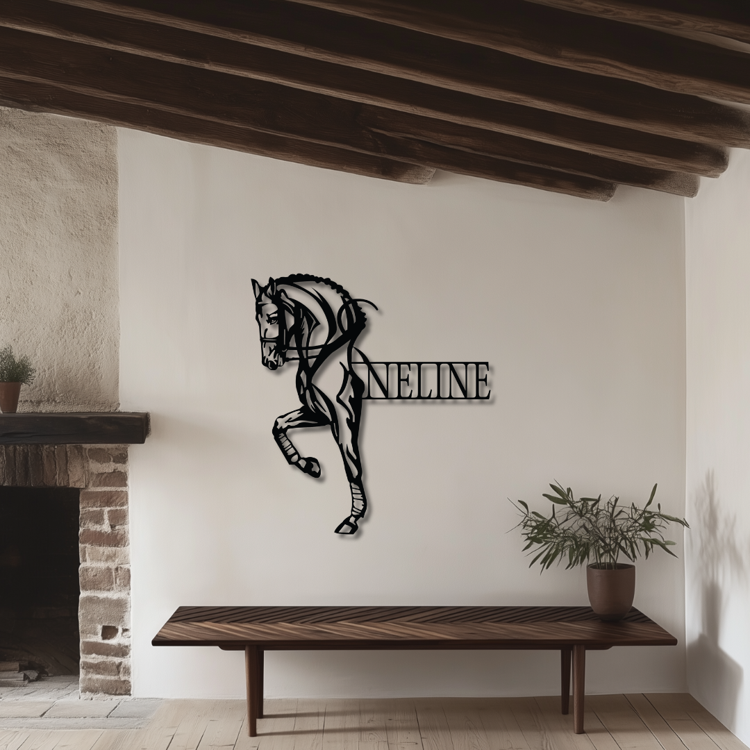 Dressurpferd Metallschild - Personalisierbar (Namen)