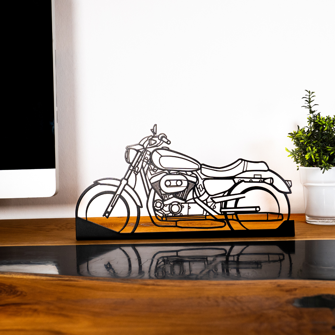 Motorrad Metall Aufsteller - Seitenansicht