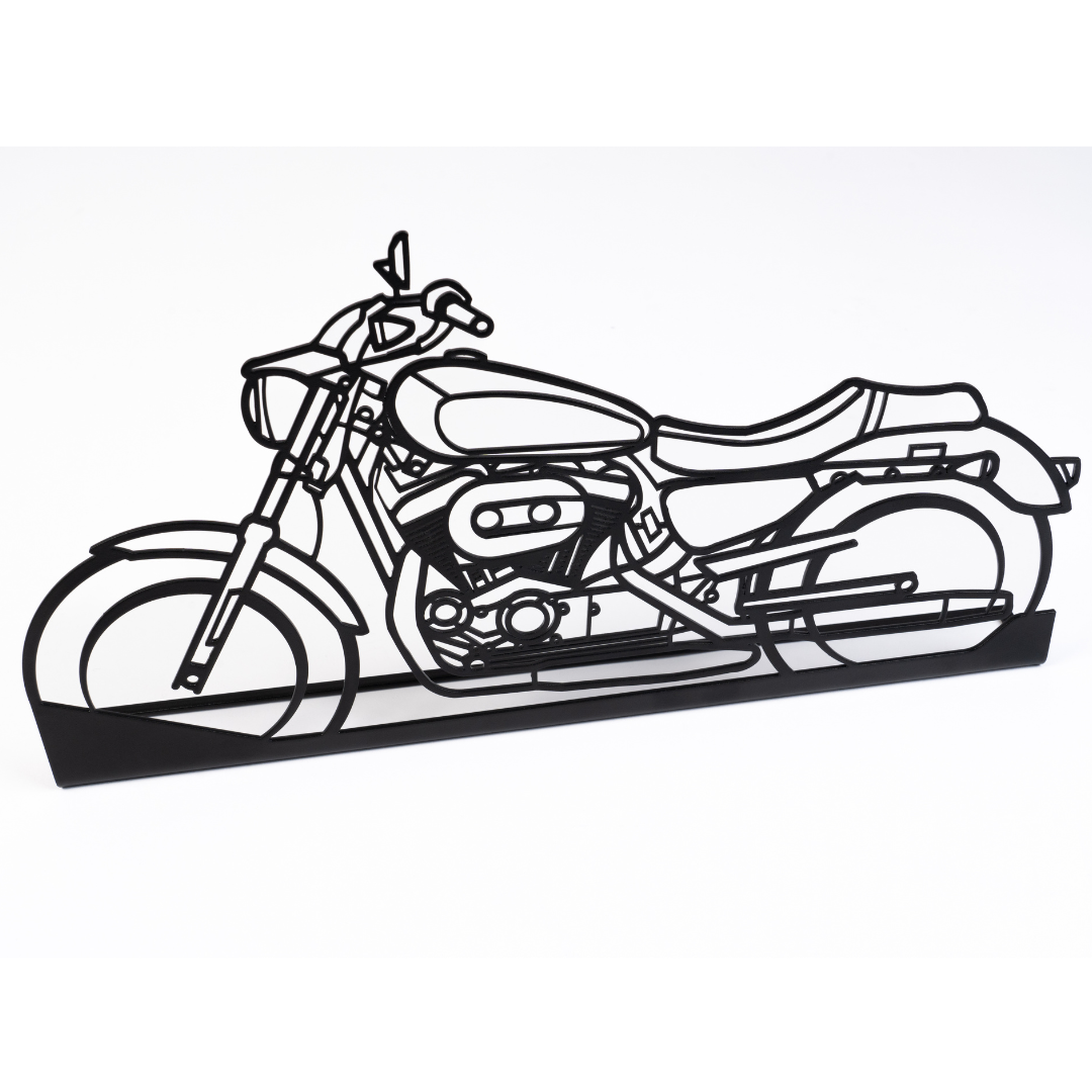 Motorrad Metall Aufsteller - Seitenansicht