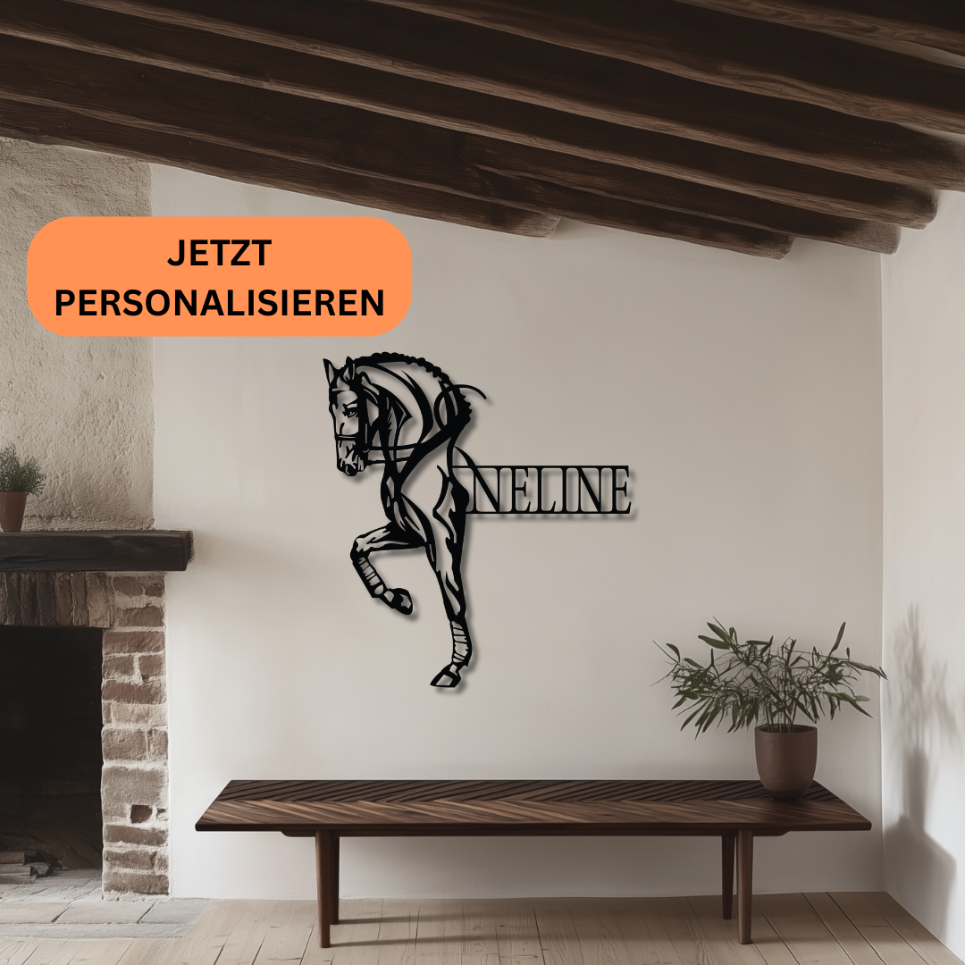 Dressurpferd Metallschild - Personalisierbar (Namen)