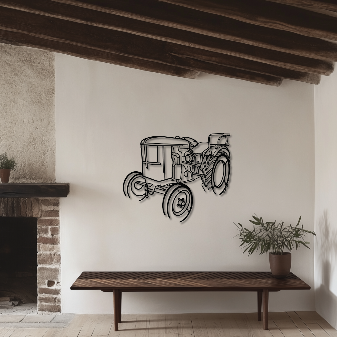 F1L 514 Metallsilhouette - Wandbild Front Angle