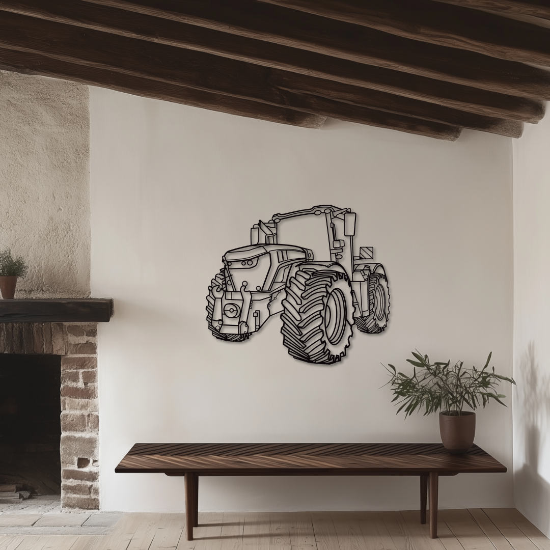 Fastrac 4220 Metallsilhouette - Wandbild Front Angle