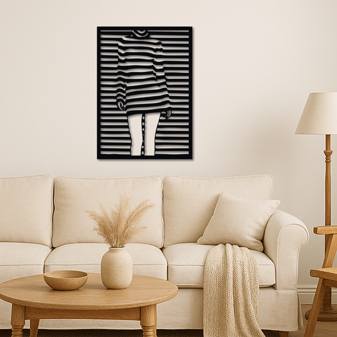 Frau im Kleid - Metallwandbild / Wanddeko