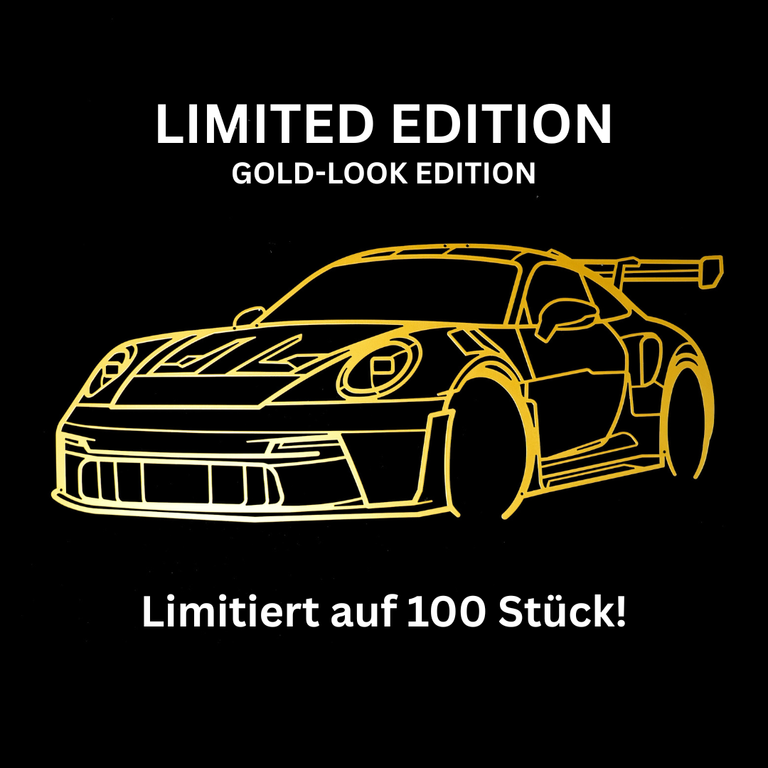 911 GT3 RS Metallsilhouette - Wandbild Front Angle