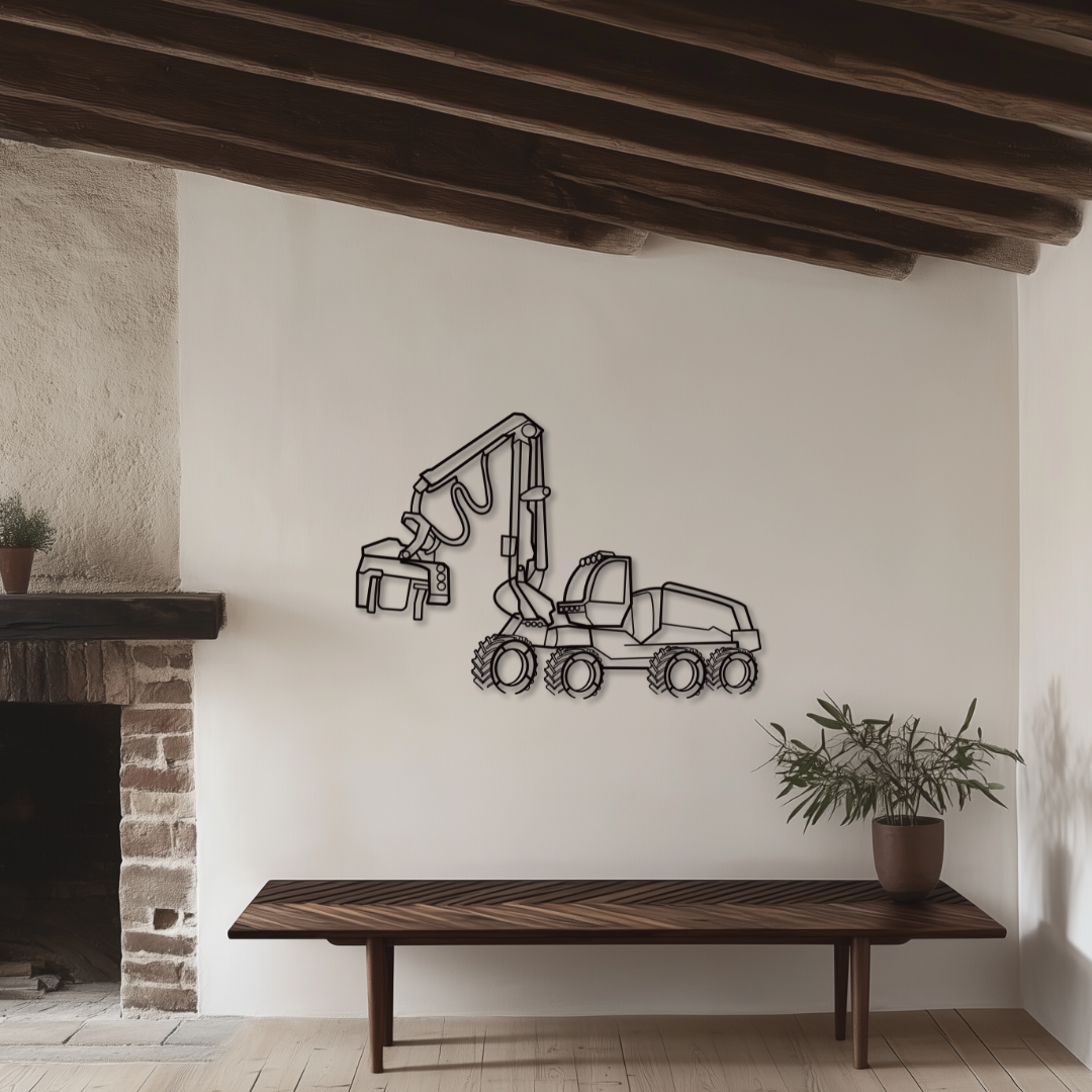 John Harvester Metallsilhouette - Wandbild Front Angle