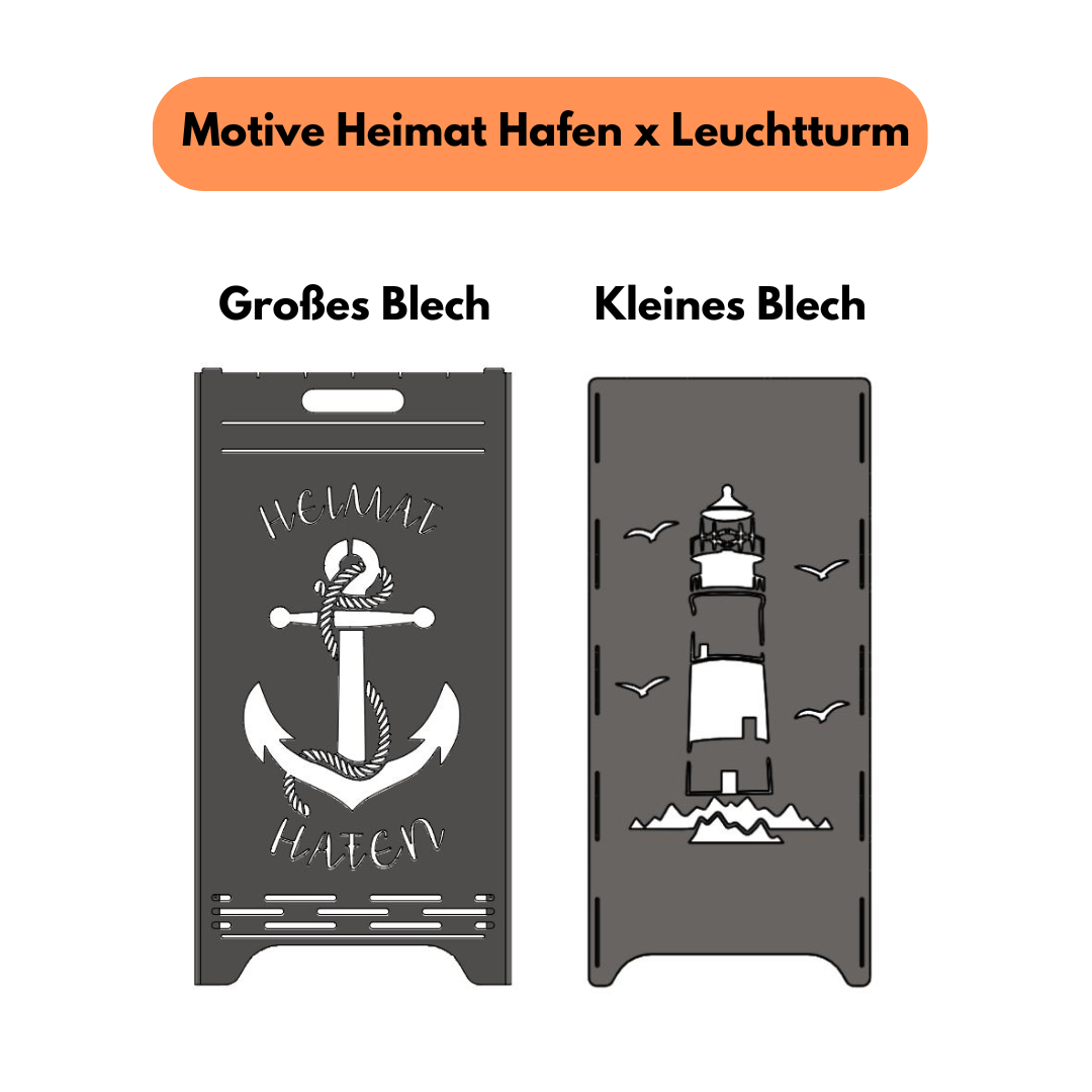 Feuertonne ,,Heimathafen x Leuchtturm'' 78cm