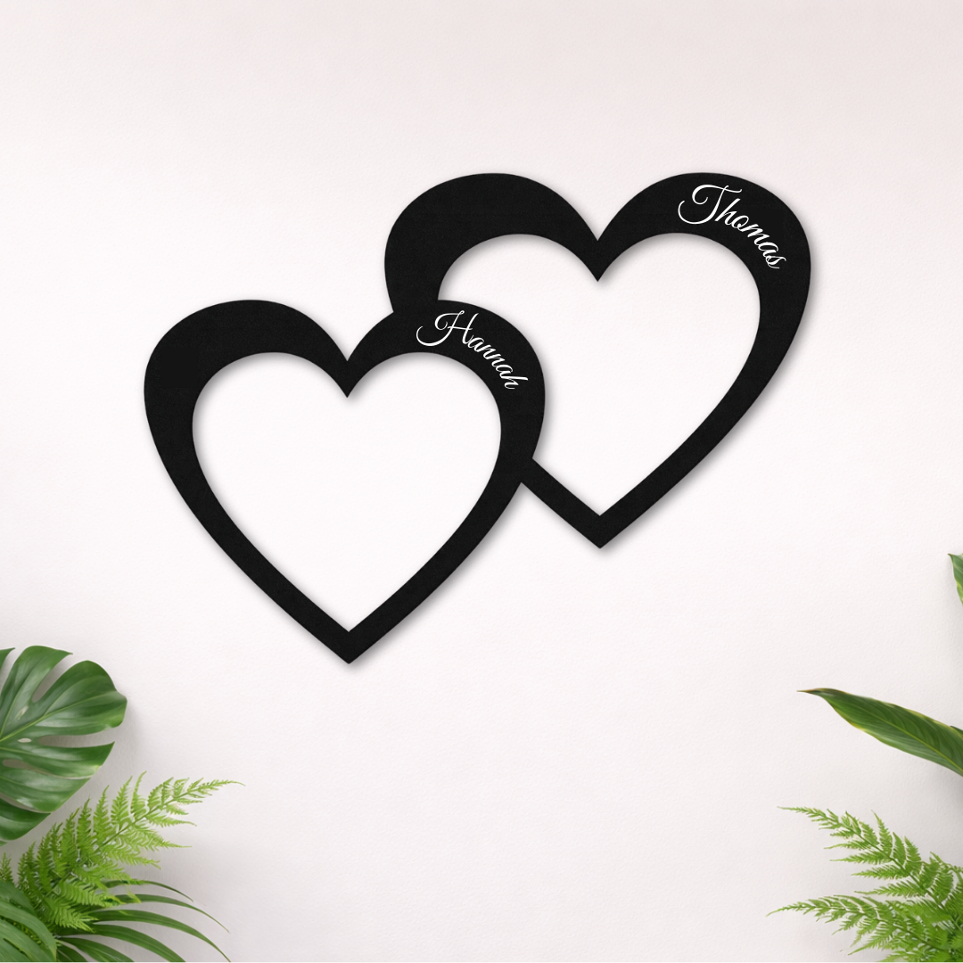 Herzen vereint - Metall & Personalisierbar