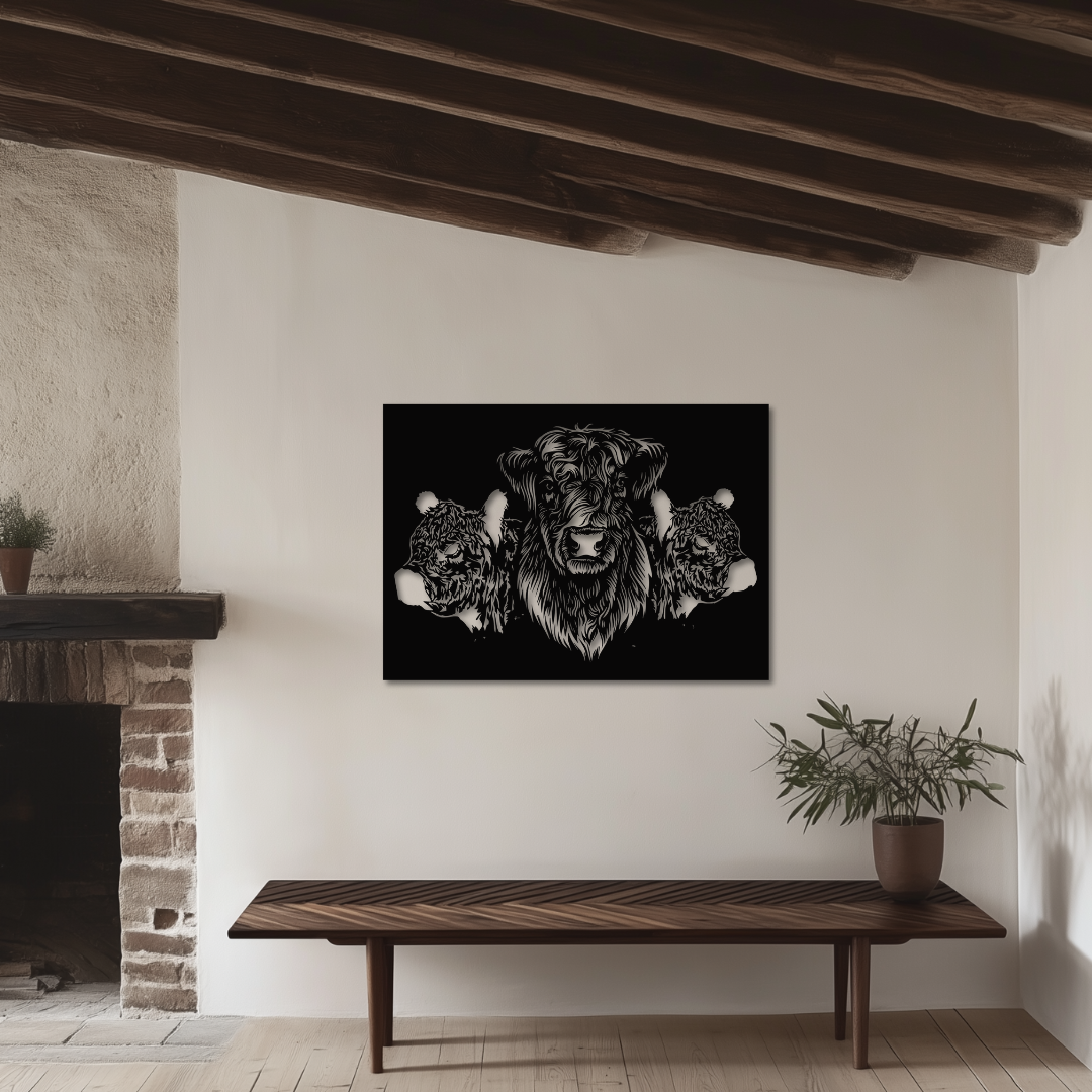 Highland Kühe Metall Wandbild