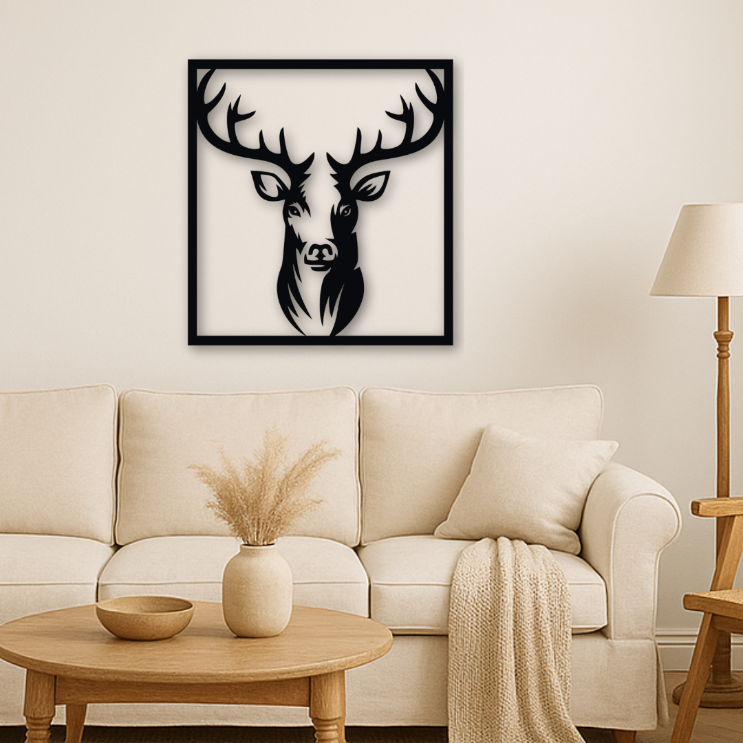 Hirschkopf - Metallwandbild / Wanddeko