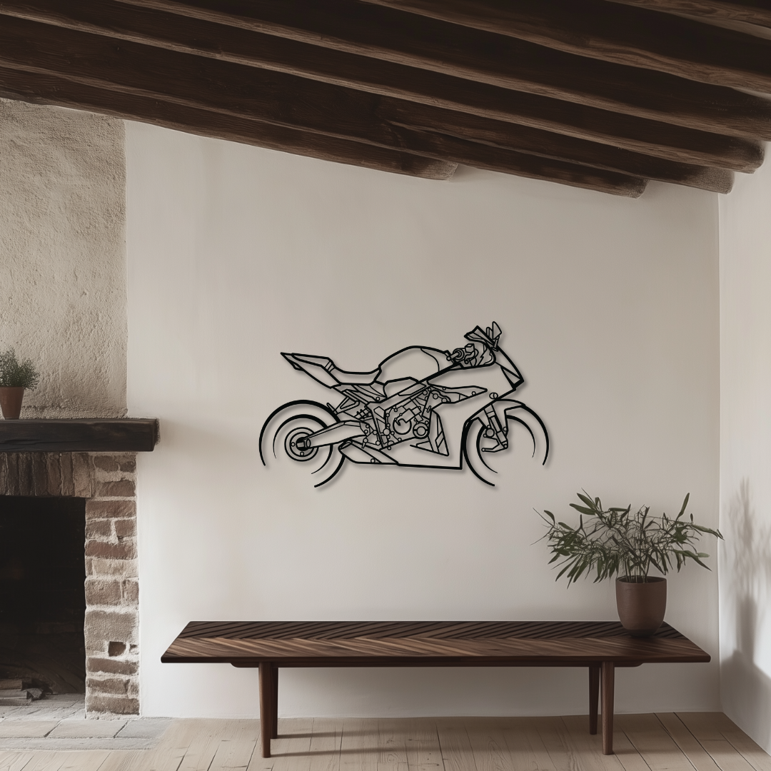 CBR 650R Metallsilhouette - Wandbild Seitenansicht