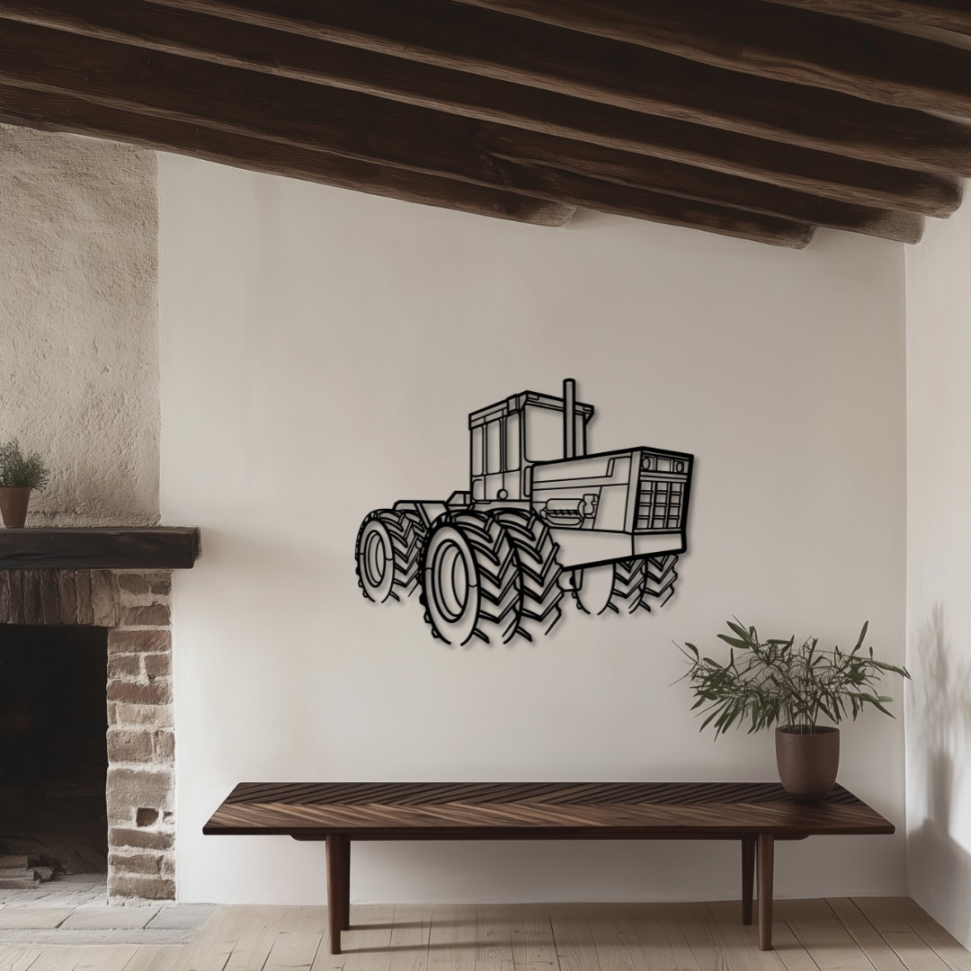 International 4586 Metallsilhouette - Wandbild Front Angle