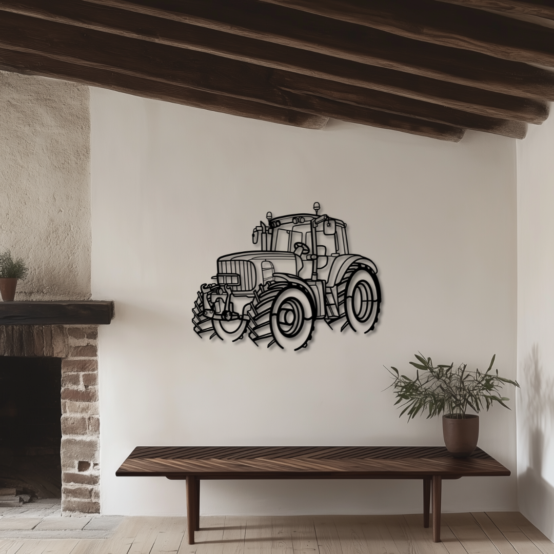 John 6930 Metallsilhouette - Wandbild Front Angle