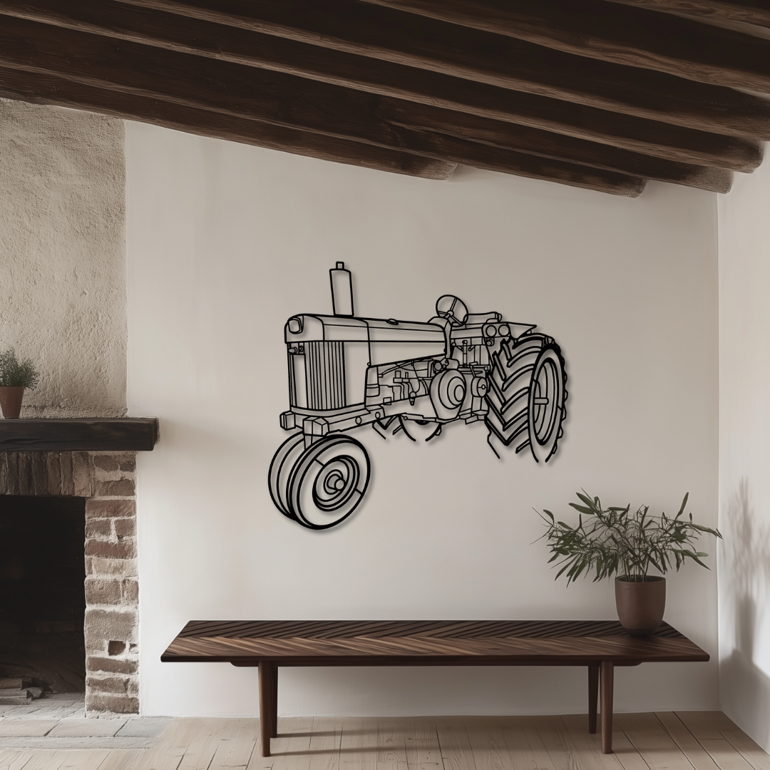 John 630 Bj. 1960 USA Metallsilhouette - Wandbild Front Angle