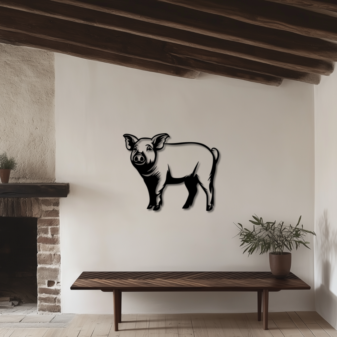 Schwein - Metallwandbild