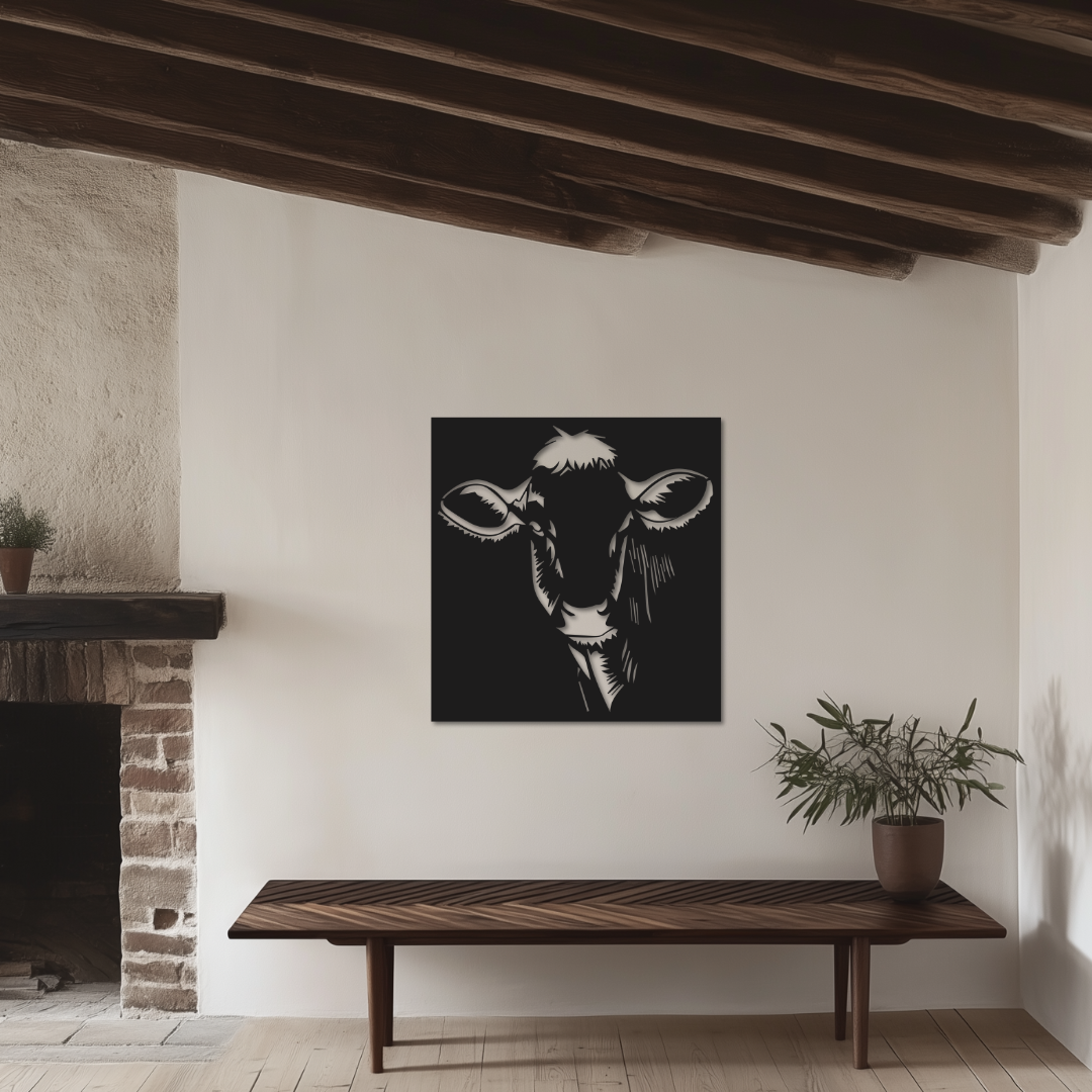 Kuh Wandbild Metallsilhouette