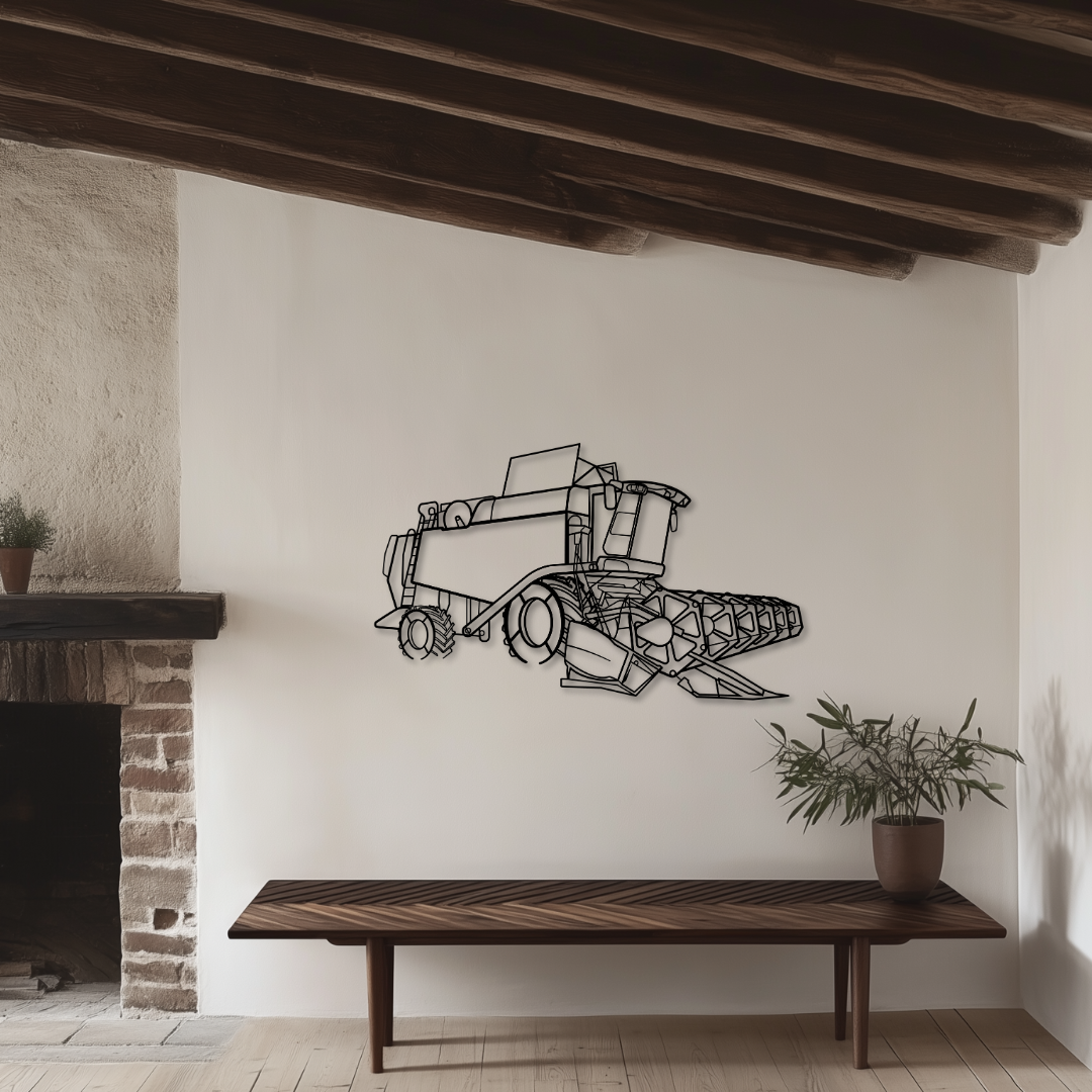 Lexion 560 Metallsilhouette - Wandbild Front Angle