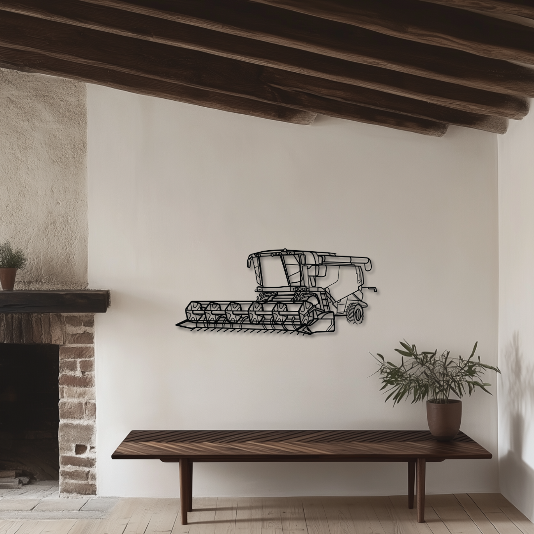 Lexion 630 Metallsilhouette - Wandbild Front Angle