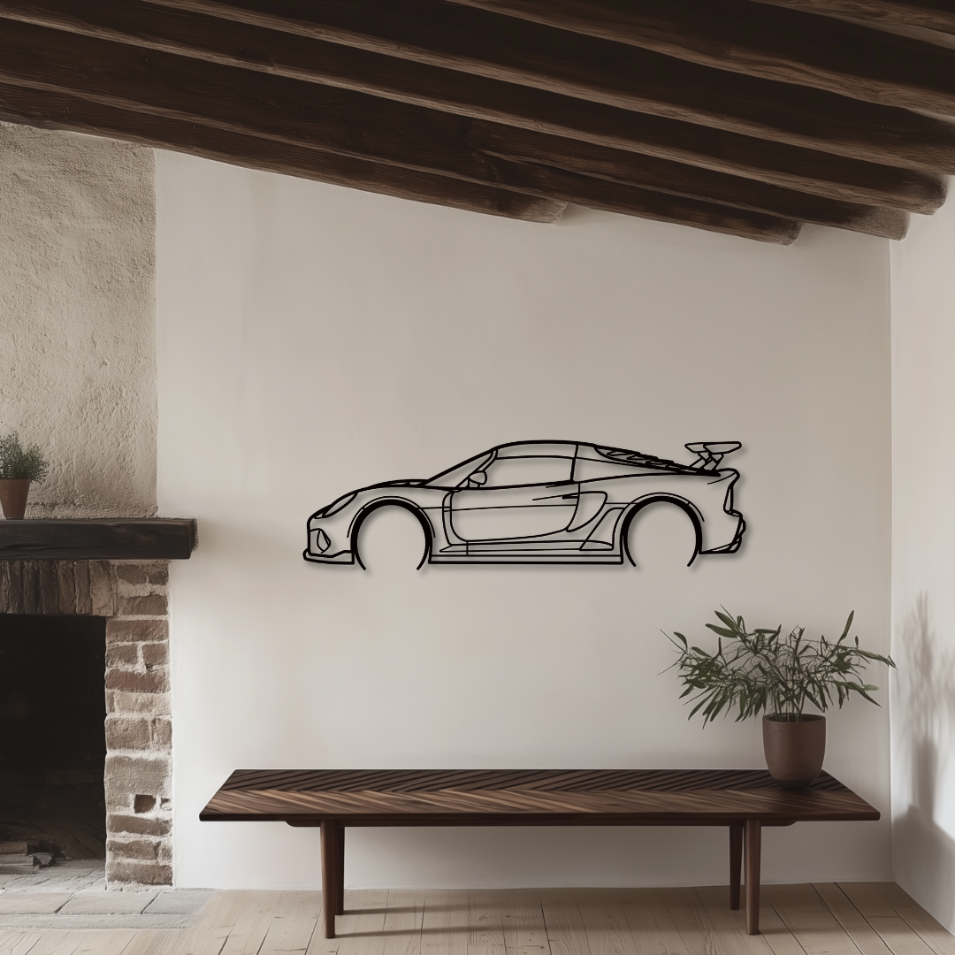 Exige Cup 430 Metallsilhouette - Wandbild Seitenansicht
