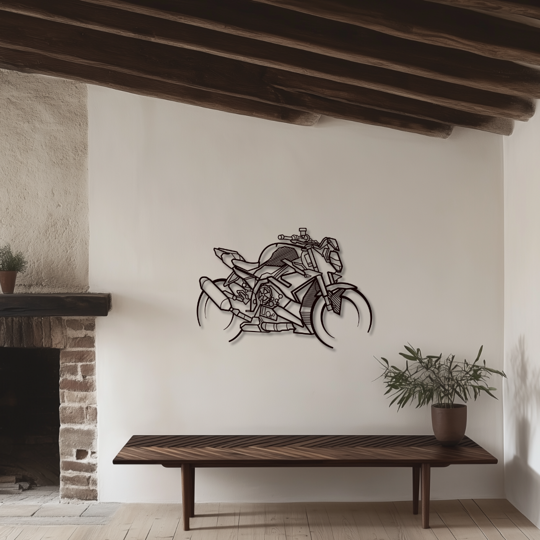 M1000R Metallsilhouette - Wandbild Front Angle