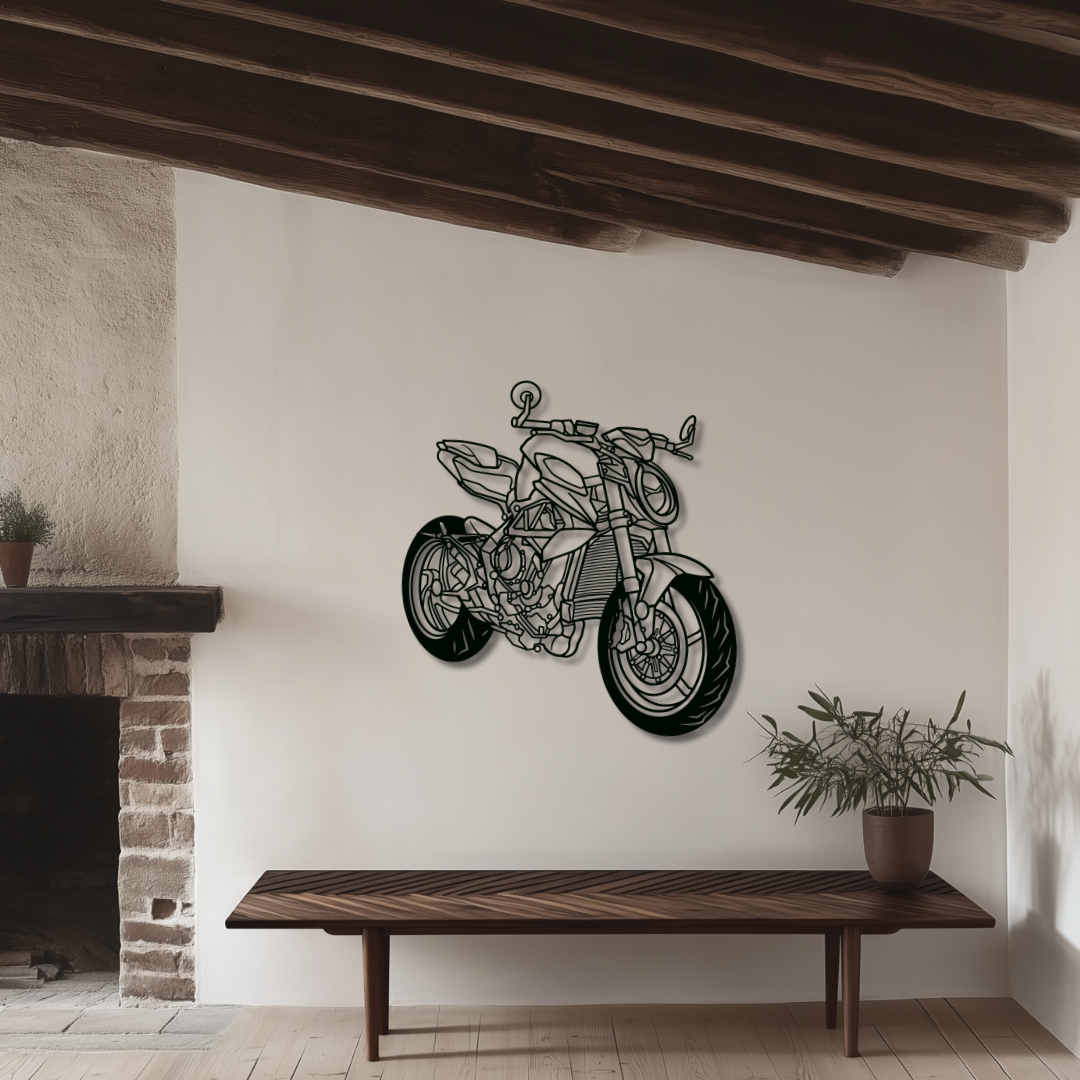 MV Brutale 800 B3 (2020) Metallsilhouette - Wandbild Front Angle