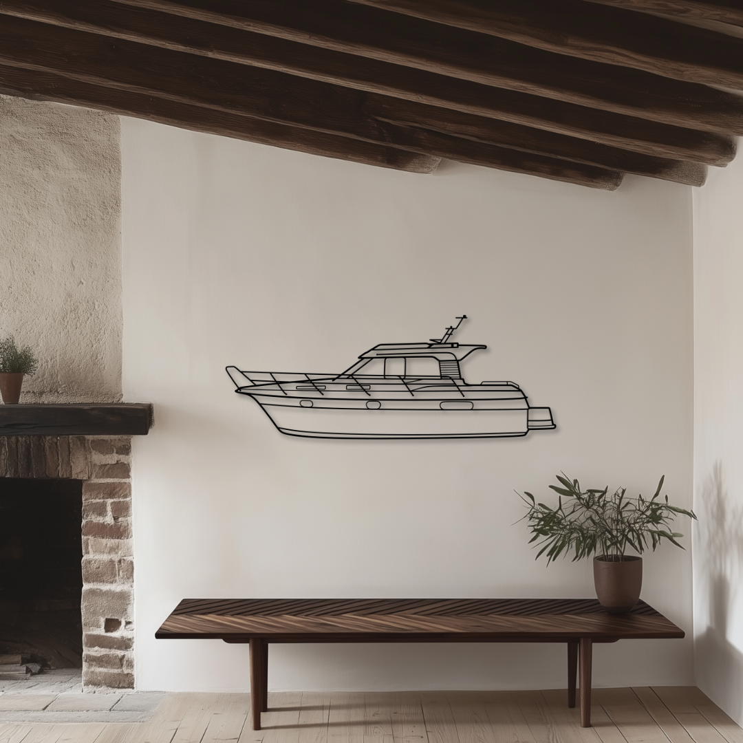 Boot 320c Metallsilhouette - Wandbild Seitenansicht