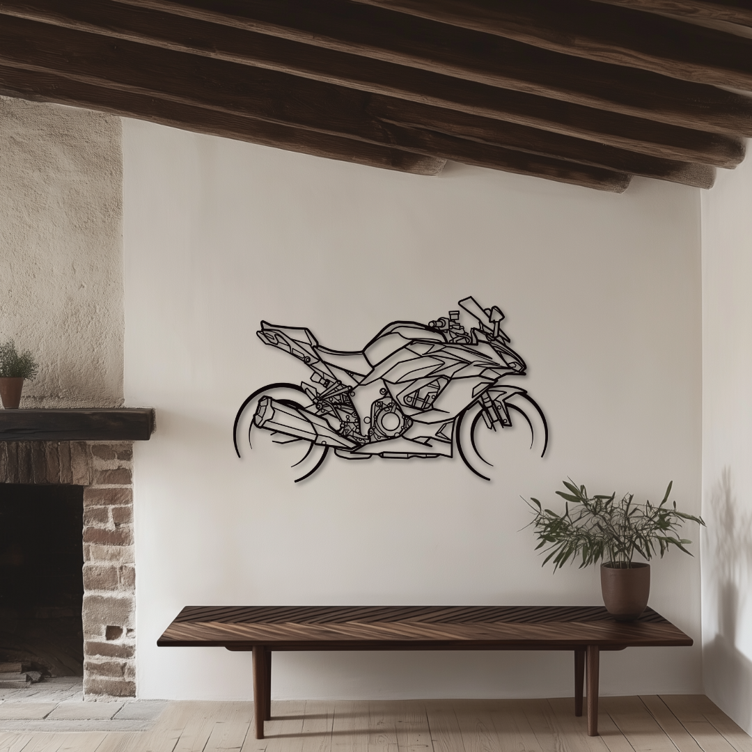 Ninja 1000sx Metallsilhouette - Wandbild Seitenansicht