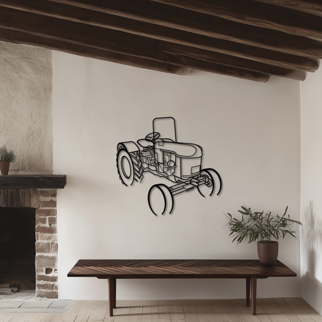 F2L612 mit Obstbaubügel Metallsilhouette - Wandbild Front Angle