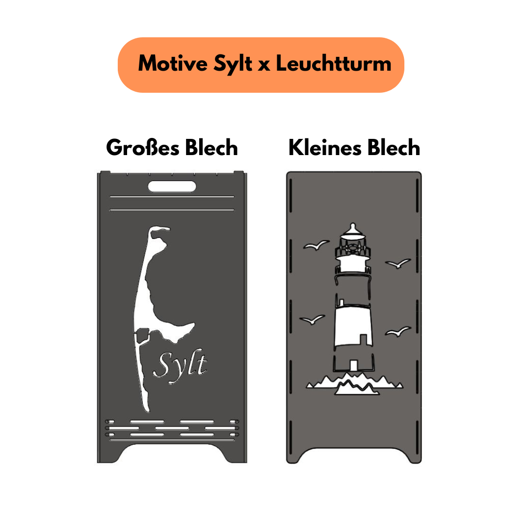 Feuertonne ,,Sylt x Leuchtturm'' 78cm