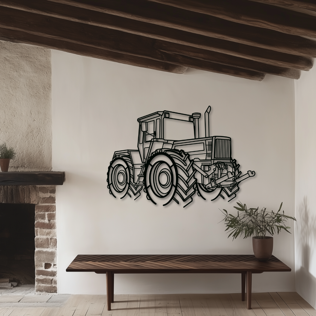 Trac 1600 Metallsilhouette - Wandbild Front Angle