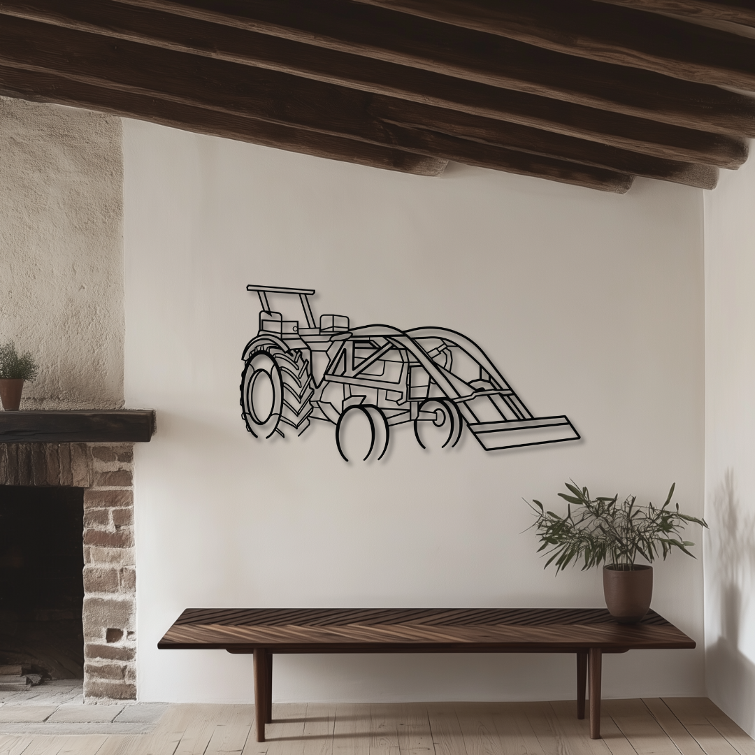 Farmer 2 Metallsilhouette - Wandbild Front Angle