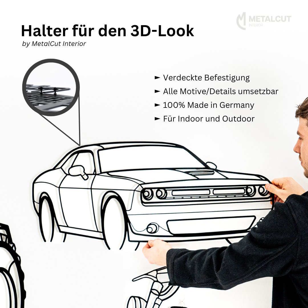 Favorit 926 Vario Metallsilhouette - Wandbild Front Angle