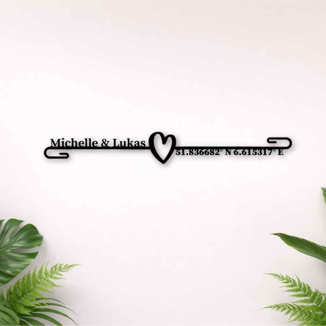 Koordinaten und Namen - Wo alles begann - Metall & Personalisierbar