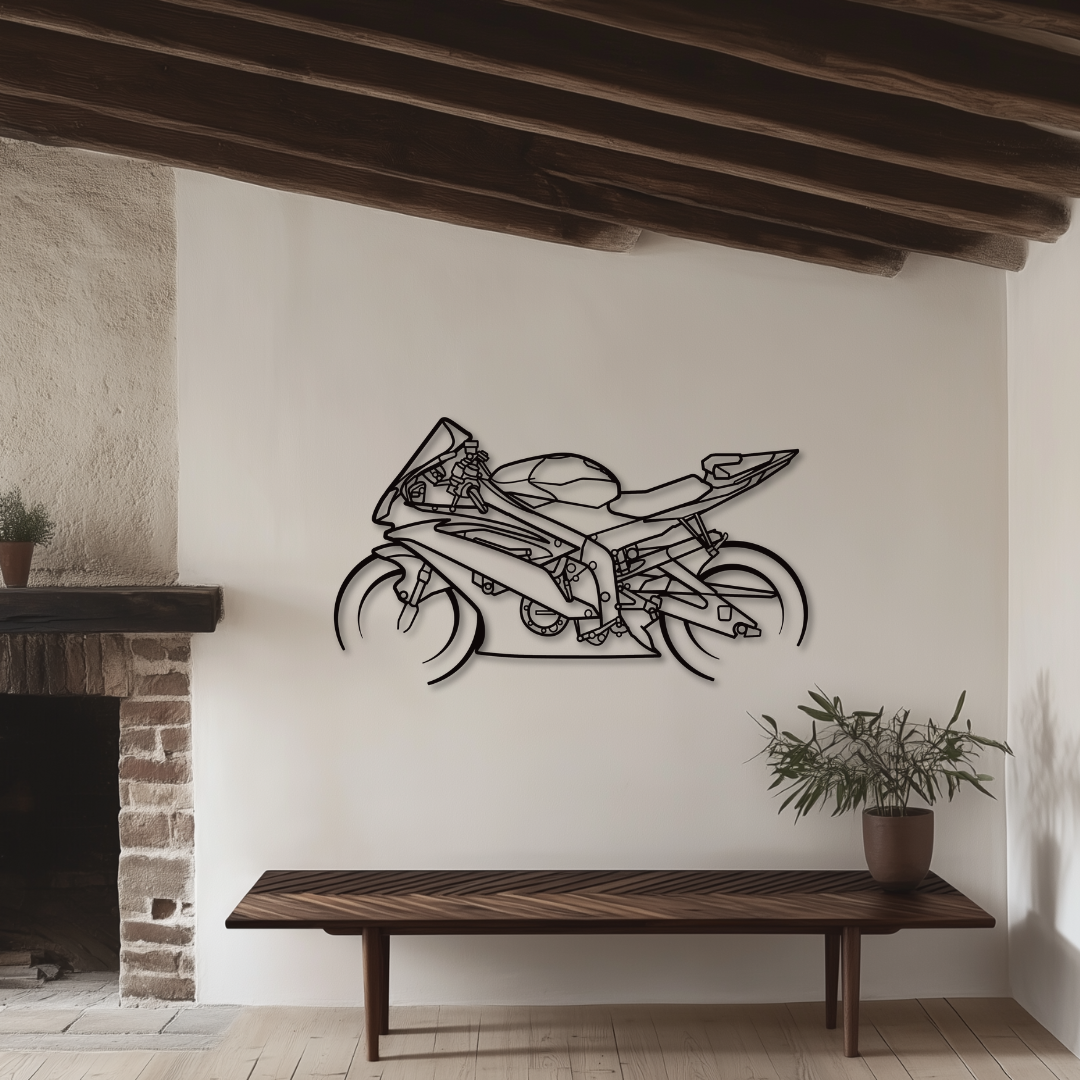 R6 RJ155 Metallsilhouette - Wandbild Seitenansicht