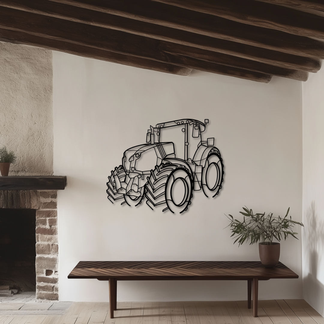 Axion 870 Metallsilhouette - Wandbild Front Angle