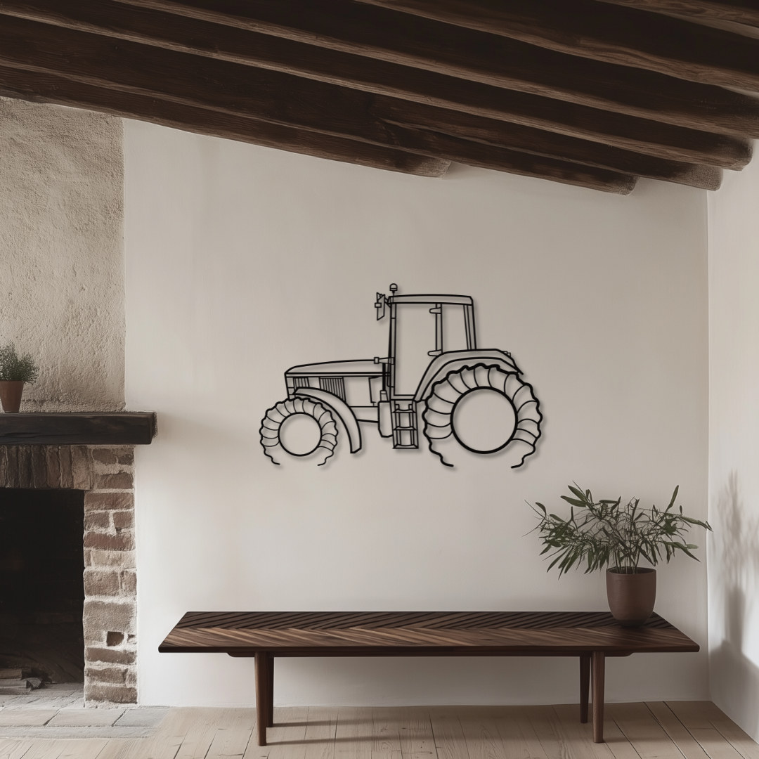 John D 6810 Metallsilhouette - Wandbild Seitenansicht