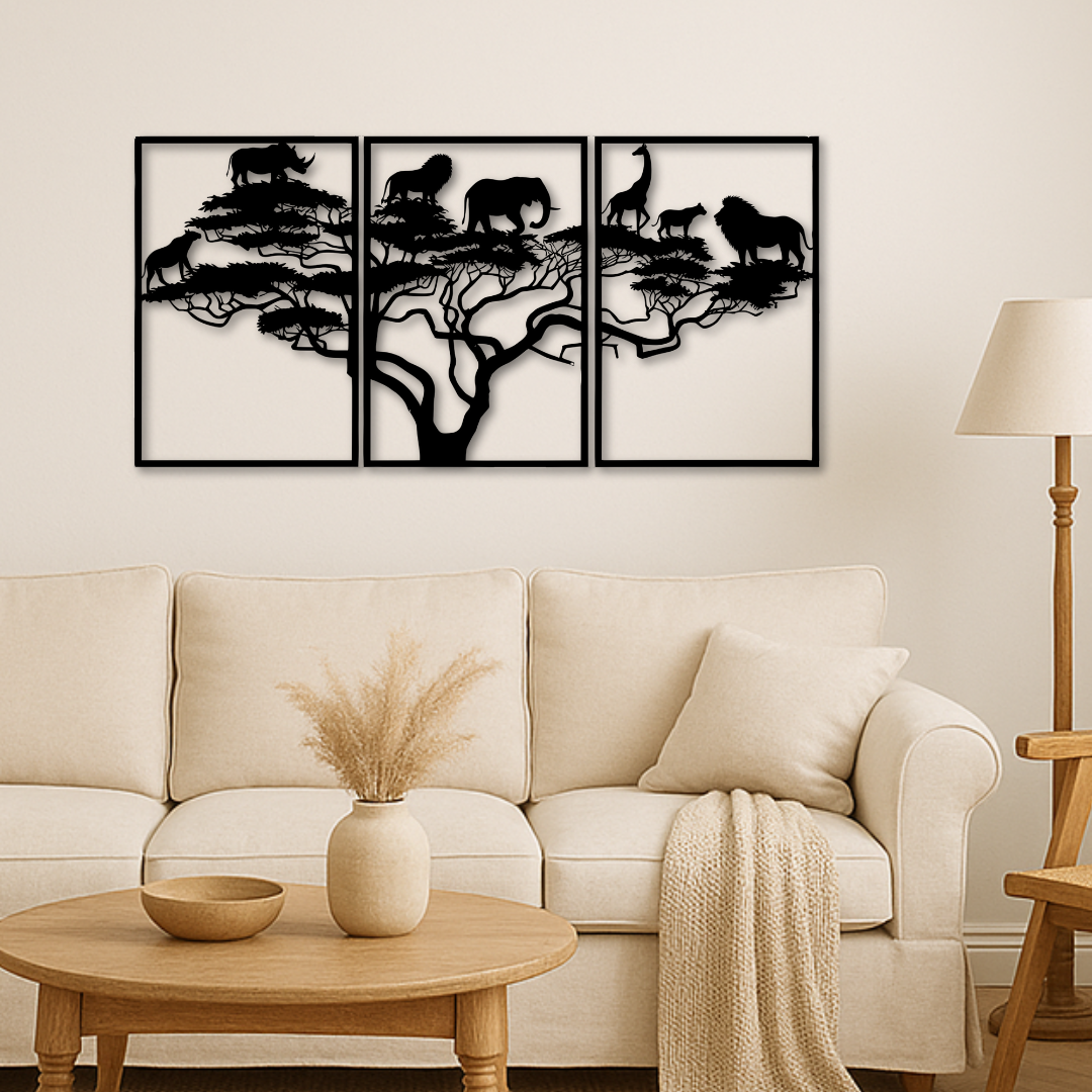 Afrikanischer Lebensbaum - Metallwandbild / Wanddeko