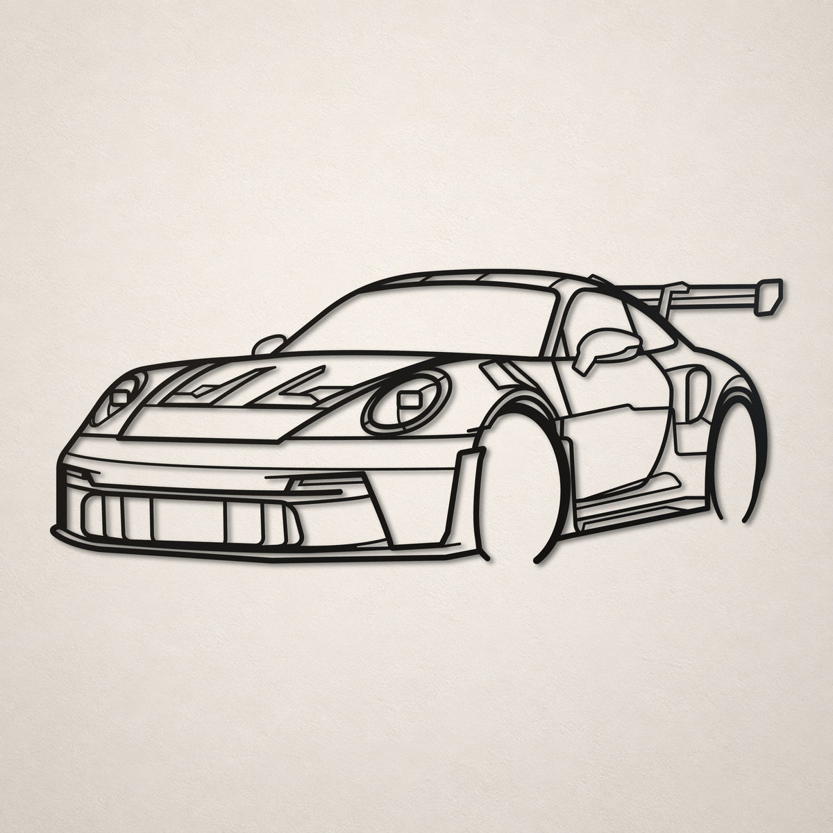 911 GT3 RS Metallsilhouette - Wandbild Front Angle