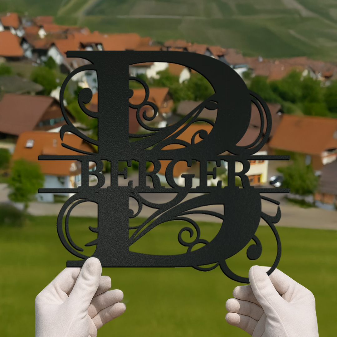 Namens Monogramm - Metall & Personalisierbar