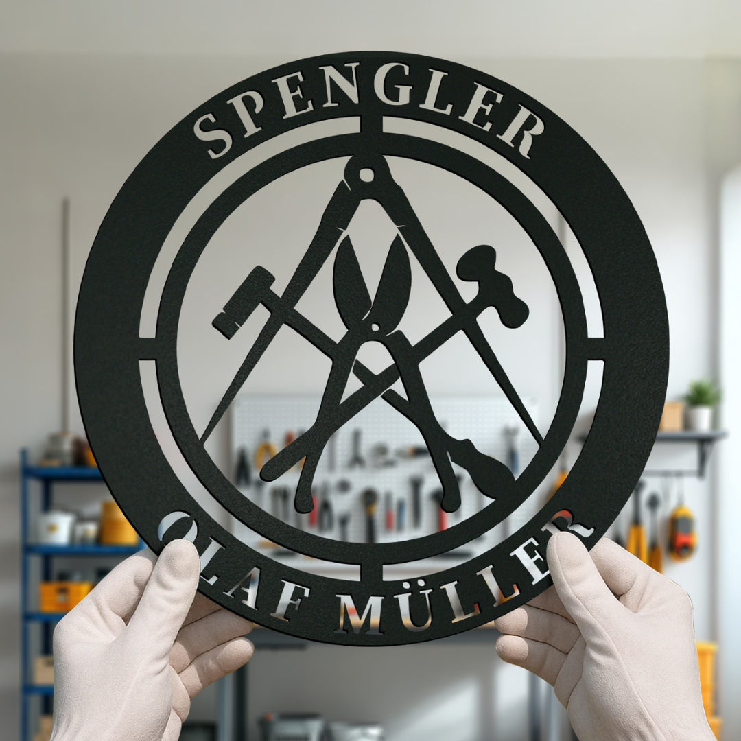 Zunftschild Spengler / Klempner - Metall & Personalisierbar