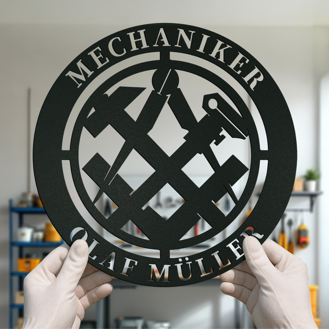 Zunftschild Mechaniker - Metall & Personalisierbar
