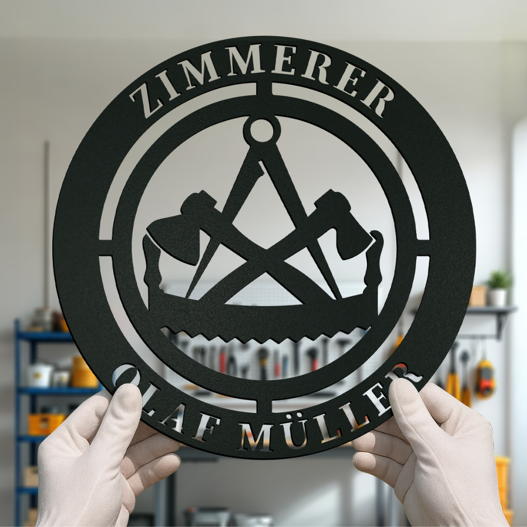 Zunftschild Zimmerer - Metall & Personalisierbar